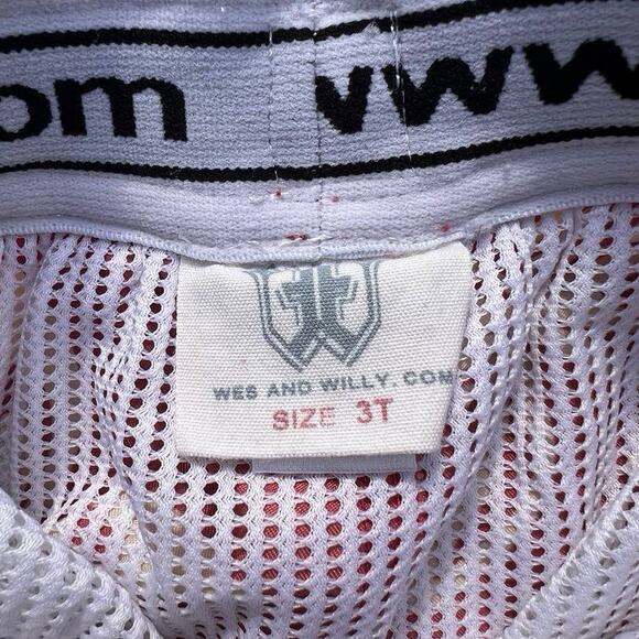 Wes & Willy Kids Toddler Swim Trunks Retro Tiki Print Size 3T Rust Cream - Picture 4 of 5